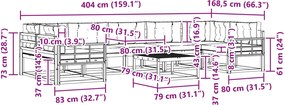 vidaXL Σειρά Καναπέ Εξωτερικού με μαξιλάρι 6 pcs Λευκό και Κρεμ