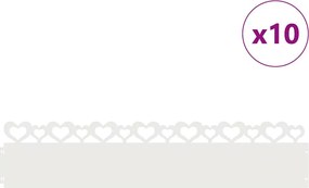 vidaXL Περιγράμματα γκαζόν 10 pcs Λευκό 103 x 0,05 x 22 εκ Ατσάλι