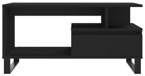 Τραπεζάκι Σαλονιού Μαύρο 90x49x45 εκ. Επεξεργασμένο Ξύλο - Μαύρο