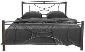 Κρεβάτι Μεταλλικό Margarita I Καφέ Σφυρήλατο, 150x200 εκ.