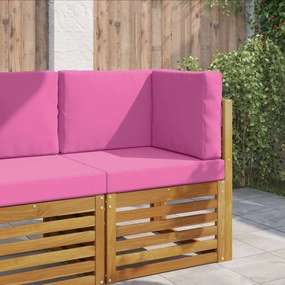 vidaXL Μαξιλάρι Καναπέ Εξωτερικού Χώρου 3 pcs Ροζ Πολυεστέρας