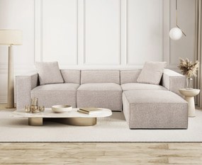 Corner Sofa Lora (L1-O1-1R-POUFFE ) - Mocha Mocha