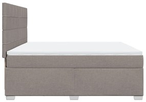 Κρεβάτι Boxspring με Στρώμα Taupe 180x200 εκ. Υφασμάτινο - Μπεζ-Γκρι