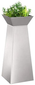 vidaXL Κήπος Στήλες Γλάστρες 2 τμχ με Κουπάκι 40x40x100 εκ, Ανοξείδωτος Χάλυβας.