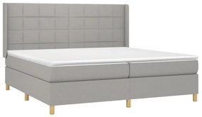 ΚΡΕΒΑΤΙ BOXSPRING ΜΕ ΣΤΡΩΜΑ &amp; LED ΑΝ.ΓΚΡΙ 200X200ΕΚ. ΥΦΑΣΜΑΤΙΝΟ 3138901