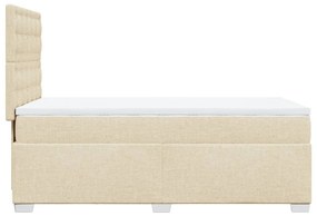 Κρεβάτι Boxspring με Στρώμα Κρεμ 80 x 200 εκ. Υφασμάτινο - Κρεμ