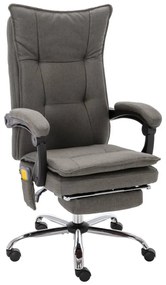 vidaXL Πολυθρόνα Γραφείου Μασάζ Γκρι Υφασμάτινη