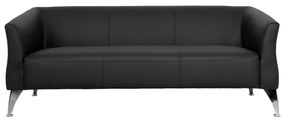 Καναπές Τριθέσιος KIANA με PU Μαύρο 180x75x71 εκ. 180x75x71 εκ.