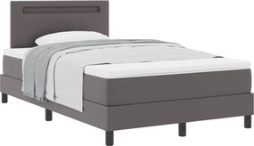 VidaXL Κρεβάτι με ελατήρια με στρώμα Γκρι 120 x 190 cm Τεχνητό δέρμα
