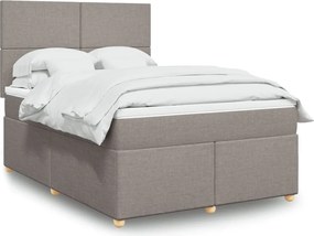 vidaXL Κρεβάτι Boxspring με Στρώμα Taupe 140x200 εκ. Υφασμάτινο
