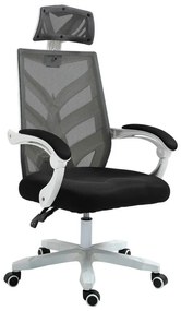 WOODWELL BF2985 Πολυθρόνα Γραφείου Διευθυντή, Άσπρο - Mesh Μαύρο 60x66x111/121cm ΕΟ606,1