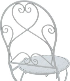 Τραπεζαρία Walen pakoworld σετ 3τεμ μέταλλο λευκό