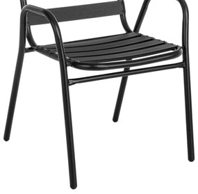 Τραπεζαρία Vergo-Sussie pakoworld 3τεμ μαύρο μέταλλο Φ60x70εκ