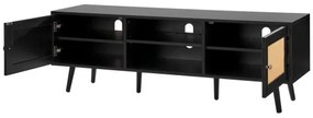 VEVOR Rattan TV Stand for 65&quot; TV Boho TV Stand with Build-in Socket Black