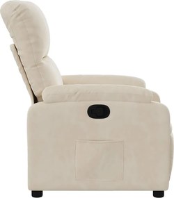 vidaXL Πολυθρόνα Ανακλινόμενη Μπεζ Ύφασμα Μικροϊνών