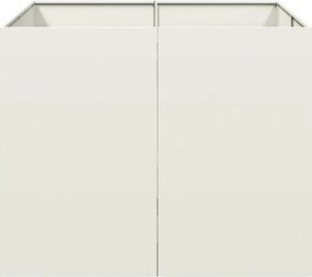 vidaXL Ζαρντινιέρα Λευκή 100x100x80 εκ. από Χάλυβα