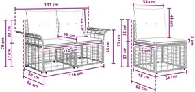 vidaXL Σειρά Καναπέ Εξωτερικού 6 pcs Φυσικό και Κρέμα Λευκό