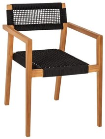 ΠΟΛΥΘΡΟΝΑ CHARLOTTE HM9637.02 ΞΥΛΟ TEAK ΦΥΣΙΚΟ & ΜΑΥΡΟ ΣΧΟΙΝΙ 59x54x83Y εκ.