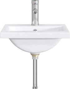 vidaXL Λεκάνη μπάνιου Χρωμέ 42 x 40 x 16,5 εκ Μέταλλο