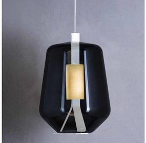Κρεμαστό Φωτιστικό Οροφής LED 8W Dimmer Φυσητό Γυαλί Μέταλλο Λευκό Luisa S1 Prandina-1C51000513026-Φιμέ/Smoke 1C51000513026