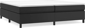 vidaXL Κρεβάτι Boxspring με Στρώμα Μαύρο 200x200 εκ. Συνθετικό Δέρμα