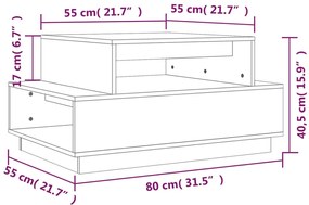 ΤΡΑΠΕΖΑΚΙ ΣΑΛΟΝΙΟΥ ΜΑΥΡΟ 80X55X40,5 ΕΚ. ΑΠΟ ΜΑΣΙΦ ΞΥΛΟ ΠΕΥΚΟΥ 814518