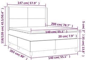 ΚΡΕΒΑΤΙ BOXSPRING ΜΕ ΣΤΡΩΜΑ ΜΑΥΡΟ 140X200 ΕΚ. ΥΦΑΣΜΑΤΙΝΟ 3131835