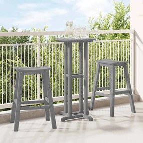vidaXL Μπαρ Καρέκλες 2 τμχ Ανοιχτό γκρι HDPE