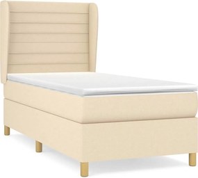 vidaXL Κρεβάτι Boxspring με Στρώμα Κρεμ 80 x 200 εκ. Υφασμάτινο