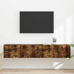 vidaXL Ντουλάπι Τηλεόρασης Τοίχου Επιτοίχιο 2 pcs Καπνιστό Δρύς