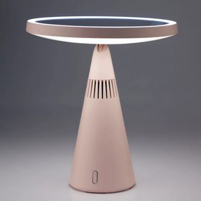 Φωτιζόμενος καθρέφτης καλλυντικών Smart Moon LED, 10x μεγέθυνση, ζεστό/ουδέτερο/κρύο φως, ρυθμιζόμενη φωτεινότητα, ηχείο Bluetooth, ροζ
