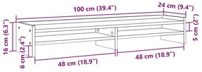 Βάση Οθόνης Γκρι Sonoma 100x24x16 εκ. από Επεξεργασμένο Ξύλο - Γκρι