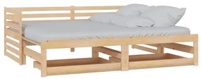 vidaXL Καναπές Κρεβάτι Συρόμενος 2x(90x200) εκ. από Μασίφ Ξύλο Πεύκου