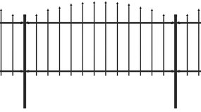 vidaXL Κάγκελα Περίφραξης με Λόγχες Μαύρα (0,5-0,75)x11,9 μ. Ατσάλινα