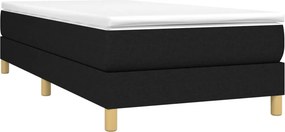 vidaXL Κρεβάτι Boxspring με Στρώμα Μαύρο 100 x 200 εκ. Υφασμάτινο