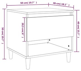 Κομοδίνα 2 τεμ Καφέ Δρυς 50x46x50 εκ. από Επεξεργασμένο Ξύλο - Καφέ