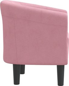 vidaXL Πολυθρόνα Μπάρελ Ροζ Βελούδινη