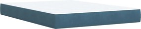 vidaXL Κρεβάτι Boxspring με Στρώμα Μπλε 160x200 εκ. Βελούδινο
