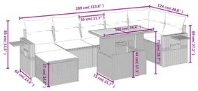 vidaXL Σαλόνι Κήπου 8 Τεμαχίων Μαύρο από Συνθετικό Ρατάν με Μαξιλάρια