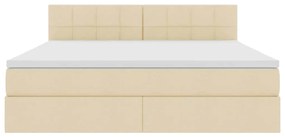 vidaXL LED Κρεβάτι αποθήκευσης με στρώμα Κρέμ 180 x 200 cm Ύφασμα