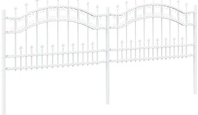 vidaXL Φράχτης κήπου Λευκό 115 cm Ατσάλι με Επικάλυψη Πούδρας