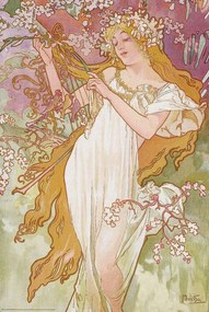 Αφίσα The Seasons Spring, Alphonse Mucha