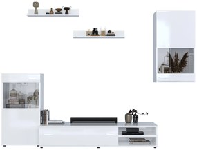 Σύνθετο Σαλονιού Λευκό PLANETA 200x42x185