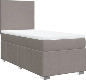 vidaXL Κρεβάτι Boxspring με Στρώμα Taupe 90x190 εκ.Υφασμάτινο