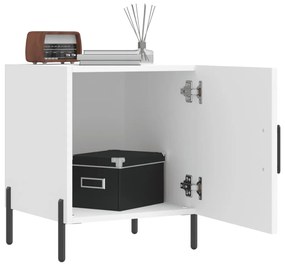 vidaXL Κομοδίνο Λευκό 40 x 40 x 50 εκ. από Επεξεργασμένο Ξύλο