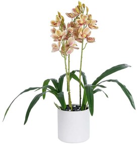 Τεχνητό Φυτό Cherry Cumbidium 21404 Φ34x60cm Champagne GloboStar Clay,Fabric
