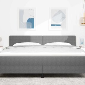 vidaXL LED κεφαλάρι με κεφαλάρι Ανοιχτό γκρι 180 cm Πολυεστέρας