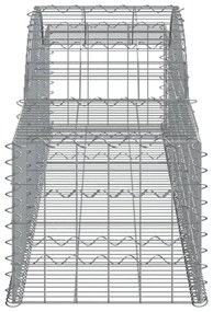 Συρματοκιβώτια Τοξωτά 25 τεμ. 300x50x40/60 εκ. Γαλβαν. Ατσάλι - Ασήμι