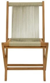 Καρέκλα Banou teak ξύλο και σχοινί σε φυσική απόχρωση 51.5x58x88εκ 52.5x56x89 εκ.