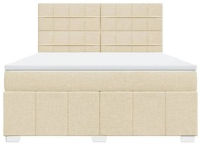 ΚΡΕΒΑΤΙ BOXSPRING ΜΕ ΣΤΡΩΜΑ ΚΡΕΜ 180X200 ΕΚ. ΥΦΑΣΜΑΤΙΝΟ 3291752